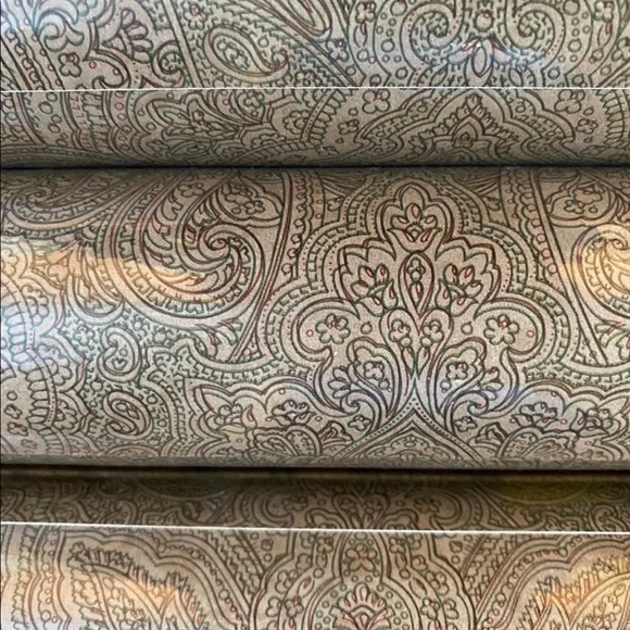 3 Rolls RAYMOND WAITES IMPERIAL WALLPAPER 56.08 FEET  each TAN DOUBLE ROLL VINYL - Picture 2 of 4